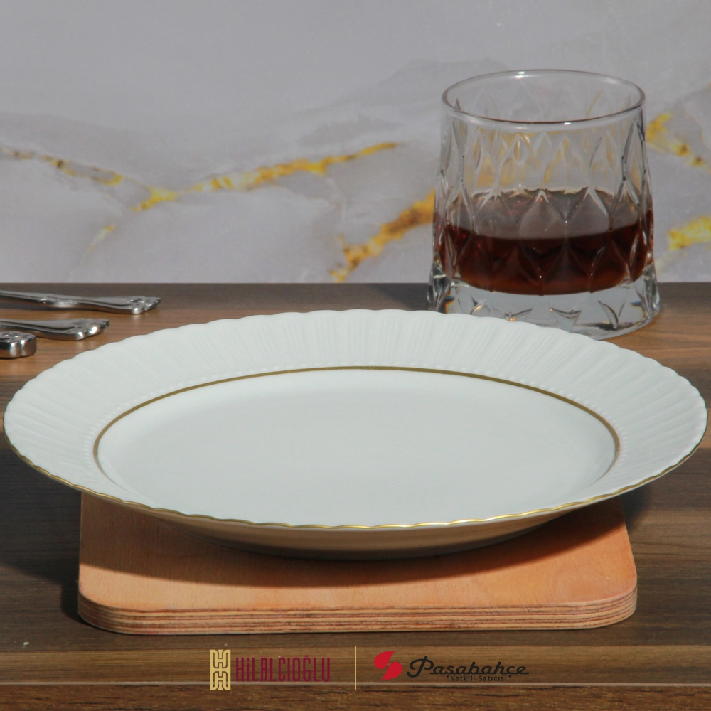 KÜTAHYA PORSELEN 25 CM SERVİS TABAK YALDIZ