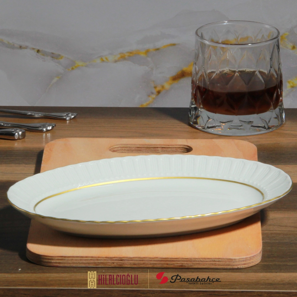 KÜTAHYA PORSELEN 25 CM KAYIK YALDIZLI